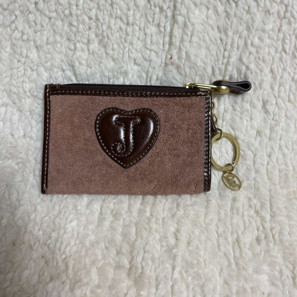Vintage Juicy Couture velour Brown Coin purse. Leather trim . - Picture 3 of 7